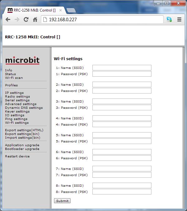 Wi-Fi settings You cn enter SSID nd Pssword direct or check them on the