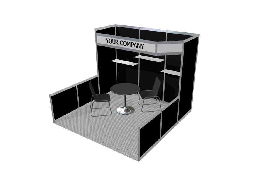 MX Show Special Order Form MX1010 10 x10 MX1020 10 x20 Attractive brushed aluminum structure with your choice of panel colour 3 - shelves 10 x 10 carpet 2 side chairs Pedestal table Company ID sign