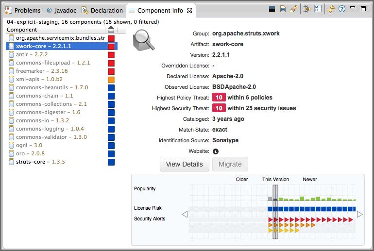 Sonatype CLM - IDE User Guide 9 Chapter 4 Using the Component Info View 4.