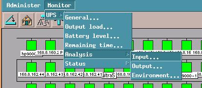 3.2 Monitor menu This menu gives access to most UPS and power quality monitoring data, including: The output load, to make sure the UPS is not overloaded or to estimate how much capacity is