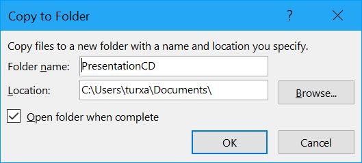 14 Package Presentation for CD When audio and video files are inserted into Powerpoint, they are not embedded in the presentation.