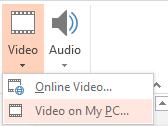 9 Adding Movie Clips to a PowerPoint Presentation Inserting movie/video clips into PowerPoint is as simple as adding audio files to a presentation. Accepted movie clip formats include:.avi,.mov,.