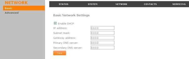 Network settings You can set up the phone for your network configuration on the Network settings page.