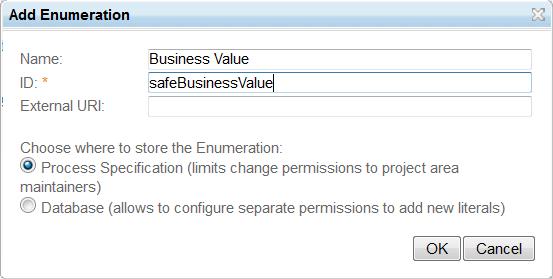 12. Click the Add button to create a new Business Value enumeration. 13.