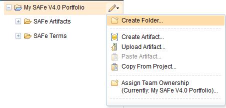 2. Provide the folder Name: SAFe Artifact Templates