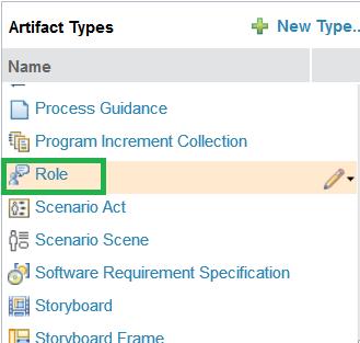 ROLE 1. In the Artifact Types pane, select Role: 2. Ensure the Use artifacts of this type as glossary terms checkbox is selected in the Artifact roles: section: 3.