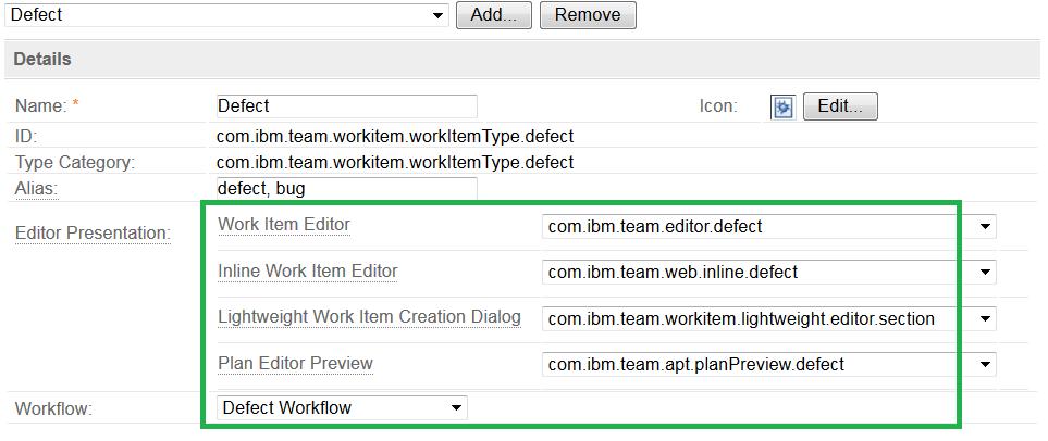 Set the Editors and Workflow as shown below: 39. Save your changes. 40. Select Enumerations. 41.