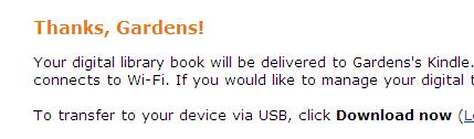 Full instructions on USB transfer are available at www.amazon.com/kindletransfer Getting Library book At the Amazon.