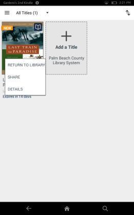 Downloading ebooks After borrowing an ebook the BORROW button will change to ADD TO APP. Tap the ADD TO APP button to begin the download.