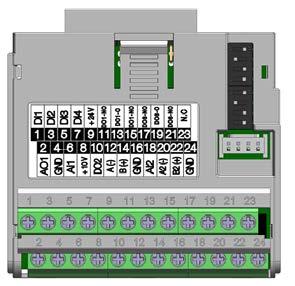 1: Example of CFW501 plug-in module All plug-in modules for CFW501 frequency inverter have at least one standard RS485 interface, identified as Serial (1).