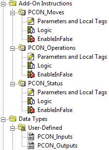 Figure 2-18 2.3.8. The AOI s also contain embedded data types for their internal use, which are added to the Data Types\ Add-On-Defined folder, shown here: 2.4.