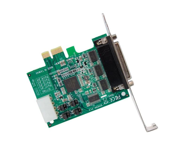 *PEX4S952 shown Jumper settings for Pin 9 power Connector for DB9 breakout cable LP4 molex connector Setting Power Mode This card is specially designed to allow for power output from the ninth pin of
