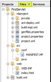 Review the file structure NetBeans automatically created for the project by selecting the Files