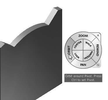 2-26 Learning Autodesk Inventor 1. Activate the Full Navigation Wheel by clicking on the icon as shown. 2.