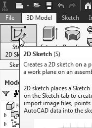 Move the graphics cursor on the 3D part and notice that Autodesk Inventor will automatically highlight feasible planes and surfaces as the cursor is on top of the different surfaces.