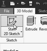 In the 3D model tab select the Start 2D Sketch command by left-clicking