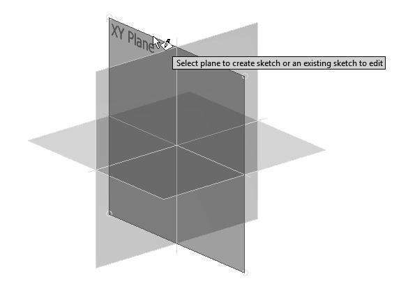When the XY Plane is highlighted, click once with the left-mouse-button to select the Plane as the