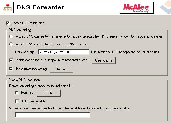 2.7 Mapping of user accounts and groups from the Active Directory Figure 2.15 DNS Forwarder configuration offices. For detailed description on these settings, refer to chapter 4.1 (or to chapter 4.2).