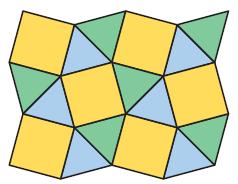Semiregular A semiregular tessellation is formed by two or more different regular polygons, with the same number of each polygon occurring in the same