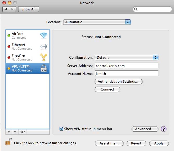 6.4 Creating VPN client on Apple OS X computer Figure
