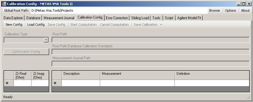 Define: type of calibration (1/3) Calibration Config (first action: