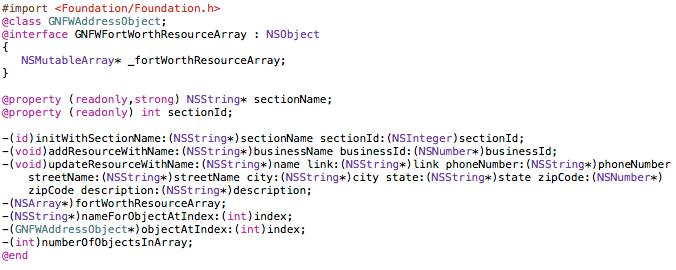 HealthyFROGS ios Developer s Guide 7 3.4 Response The response object is also simple. See Figure 3.6. Figure 3.6 GNFWResponse.
