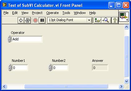 18 Test of SubVI Calculator.