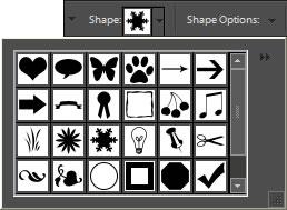 Using the Cookie Cutter tool The Cookie Cutter tool creates the same shapes as the Custom Shape tool, but is designed to crop a portion of a photograph in the selected shape.