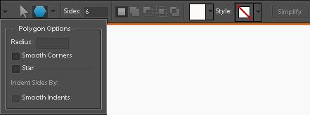 To draw a polygon or star: 1. Open the Editor in the Standard Edit workspace. 2. In the Tools palette, select the Polygon tool.