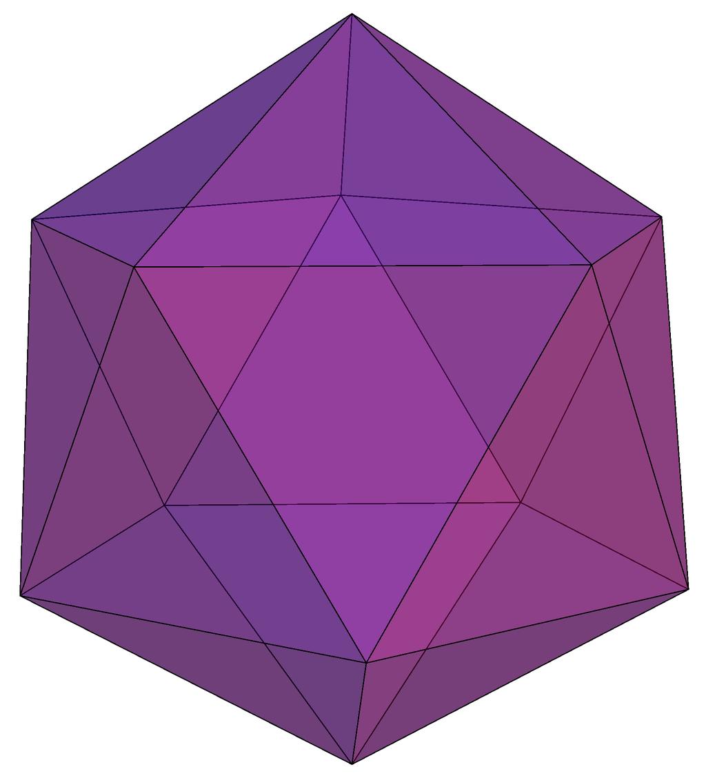 2 A Geometric Enumeration We take an incremental approach here, and begin by asking, Which Platonic solids have equilateral triangular faces?