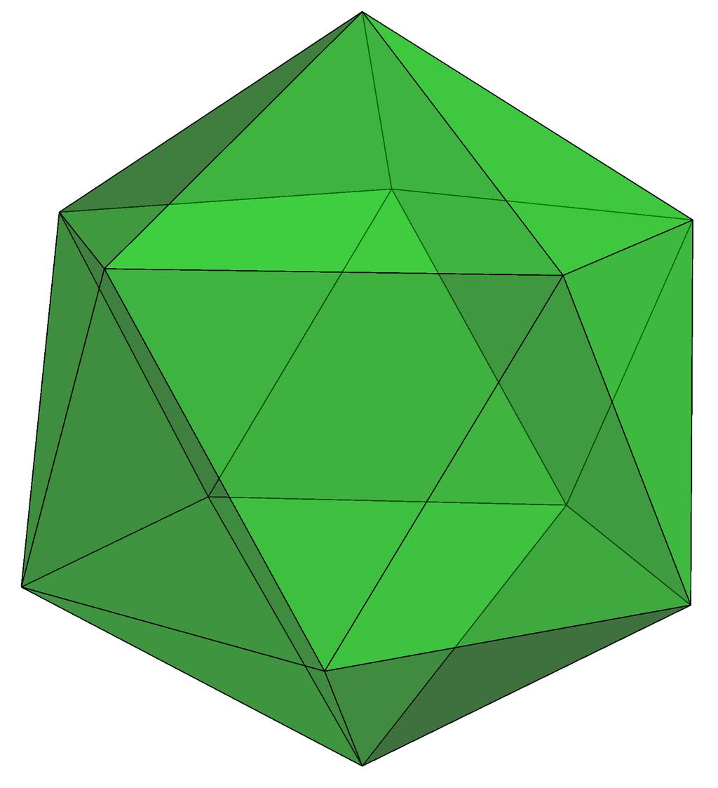 vertex with six equilateral triangles would be flat.
