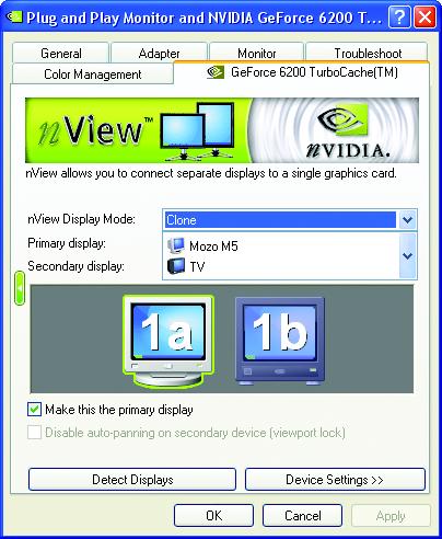 nview Display Settings properties nview allows you to connect separate displays to single graphics card. nview Display mode: select your preferred nview display modes here.