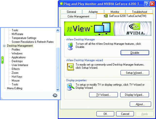 3.1.7. nview properties pages nview is a set of desktop tools designed to help you be more productive when using your graphics card.