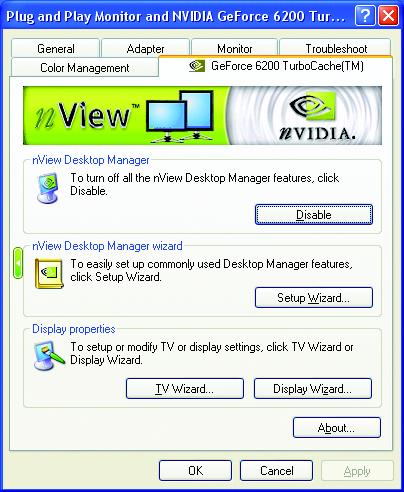 English nview Desktop Management properties This tab contains