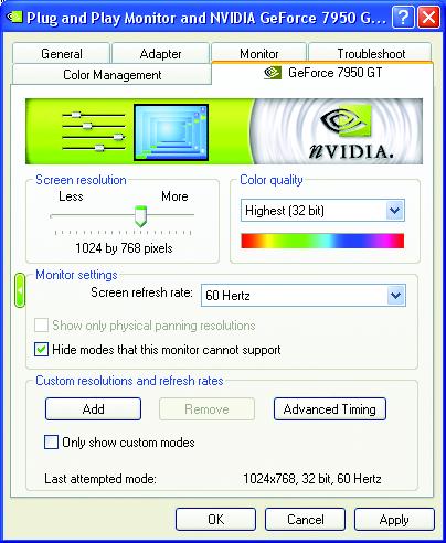 Temperature Settings properties The Temperature Settings properties can auto detected the GPU Core temperature.