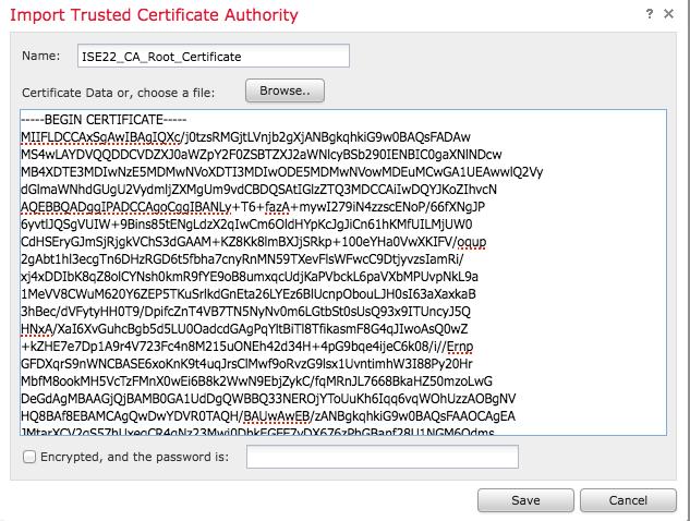 Importing ISE Root certificates into Managed CA Store On FMC 6.