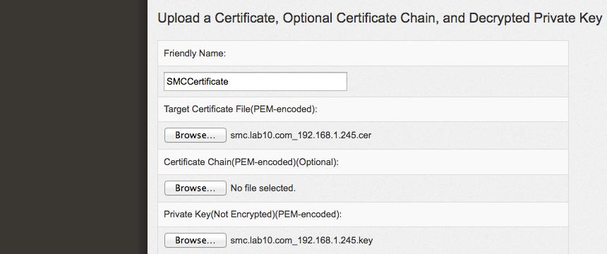 Adding Stealthwatch certificate to SSL Client Identities Store Decrypt passphrase cp smc.lab10.com_192.168.1.245.key smc.lab10.com_192.168.1.245.key.org openssl rsa -in smc.lab10.com_192.168.1.245.key.org -out smc.
