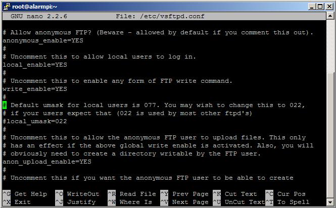 Installing FTP server. Next we are going to create an FTP server using VSFTP. This will allow MP3 files and python scripts to be transferred to the Rpi. Enter sudo pacman -S vsftpd.