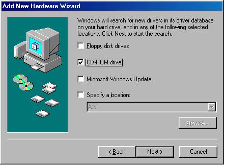 4. The following dialog box will display the appropriate INF file on the diskette in the drive. Click the "Next" button. 5.