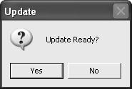 window appears. Figure 55: Update Window 10.To update the GX-2009 s date and time to match the computer s, click the Date/Time Set button and then click the Yes button when the Update window appears.