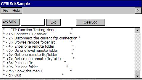 6.7.2 FTP Profile Test of this profile demonstrates a series of File Transfer Profile operations between local and remote device.