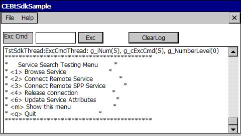 Figure5 Start Service 1. Select <0> Register SPP (COM6) service to register SPP service in local device with COM 6 port. 2.