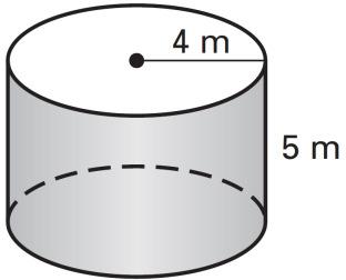 The diameter of the tank is 1 inches. If there are inches of rocks in the bottom, how much water is needed to fill the tank? 4 6 3. V = 0 4. V = 16 SA= SA= Find the surface area of each figure.