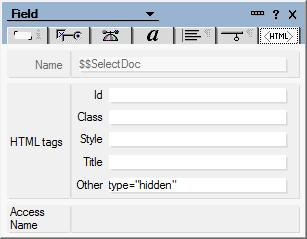 Agents In addition, add an HTML type attribute on the Field Extra HTML tab of Field Properties as in the following image. Do not hide the field using a hide-when formula.