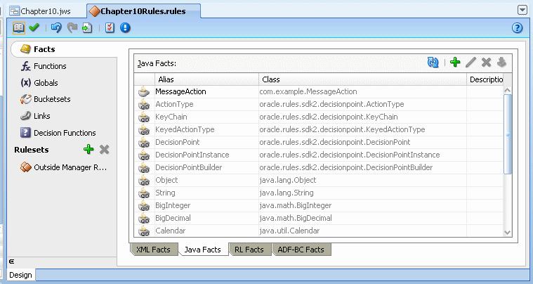 Creating a Business Rules Application with ADF Business Components Facts Figure 10 11 Adding the Message Action Type Java Fact 10.3.8.
