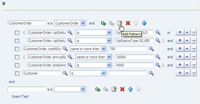 Figure 12 35 Specifying Pattern Variable and Fact Type In the graphic example, CustomerOrder is a pattern variable of CustomerOrder fact type.