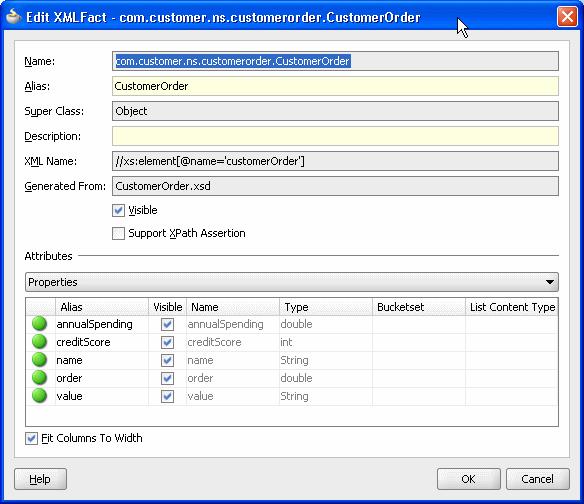 Working with XML Facts Figure 3 4 Edit XML Fact Dialog The Edit XML Fact dialog includes the fields shown in Table 3 1.