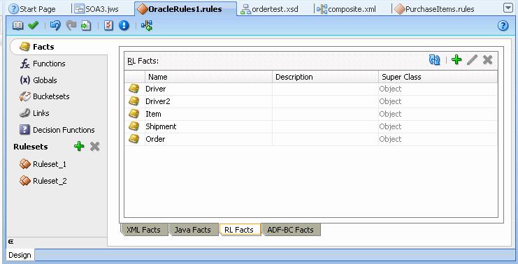 Working with RL Facts 2. Select the RL Facts tab in the Facts navigation tab as shown in Figure 3 9. Figure 3 9 RL Facts Tab in Rules Designer 3. In the RL Facts tab, click Create. 4.