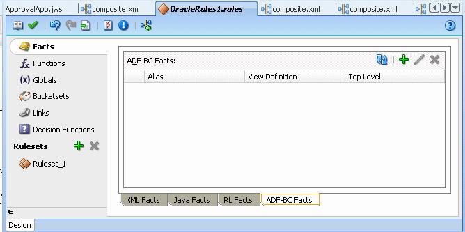 Working with ADF Business Components Facts Figure 3 13 ADF Business Components Facts Tab 2. Click Create... This displays the ADF Business Components Fact dialog, as shown in Figure 3 14.