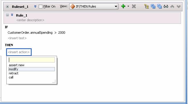 Working with Rules Figure 4 26 Adding a Modify Action to a Rule 3. In the add action list, select the type of action you want to add.
